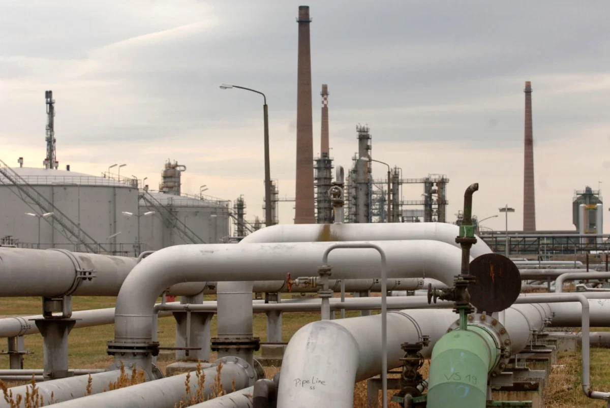A pumping station connected to the Druzhba oil pipeline at the PCK refinery in Schwedt, eastern Germany. (AP Photo/Sven Kaestner, File)
