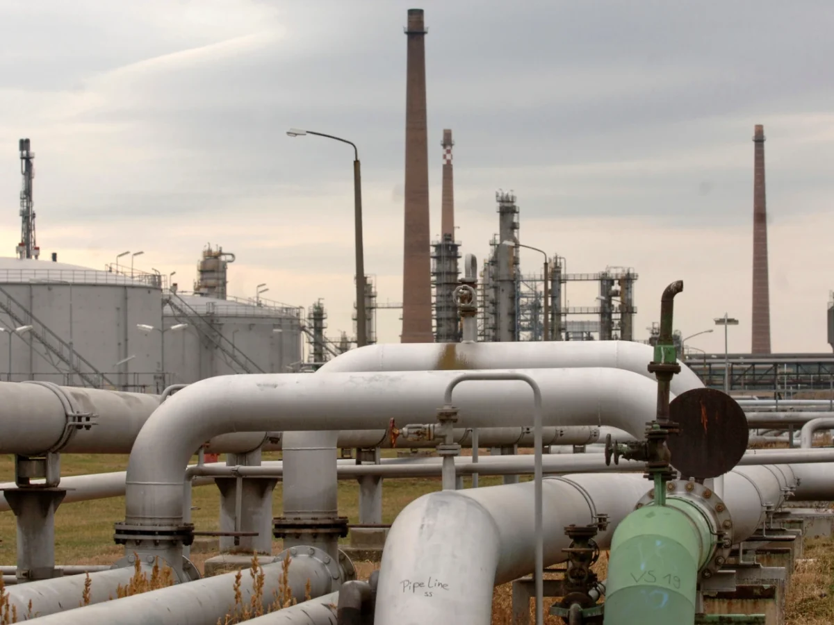 A pumping station connected to the Druzhba oil pipeline at the PCK refinery in Schwedt, eastern Germany. (AP Photo/Sven Kaestner, File)