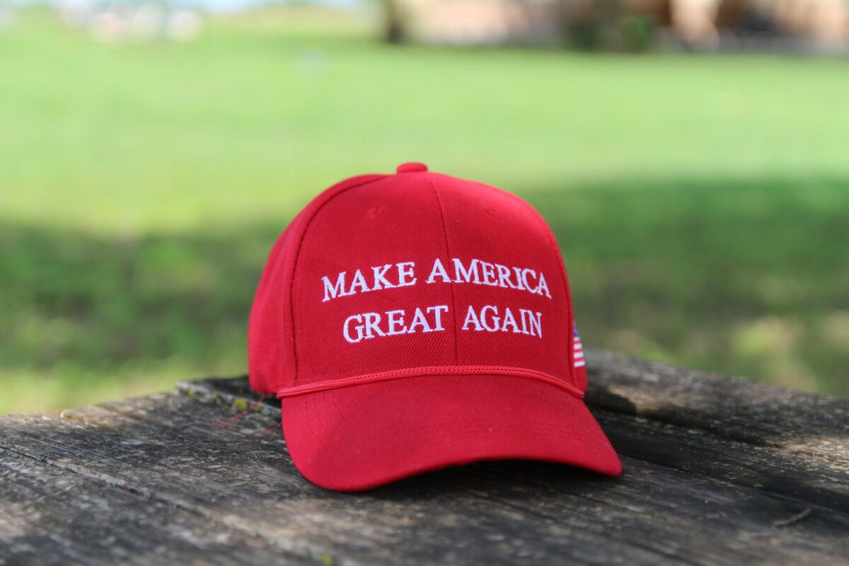 Trump hat on wood. Photo by @Natilyn_Hx.