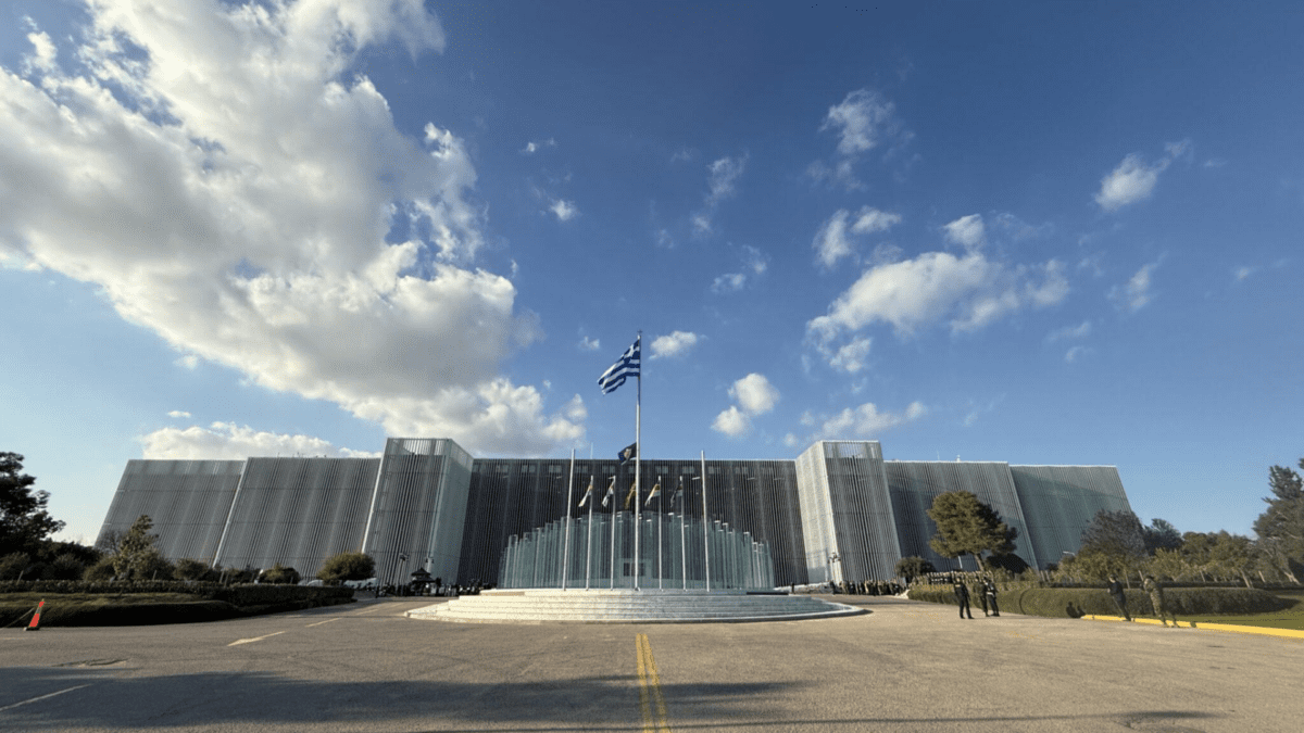 Greek Ministry of National Defence building in Athens linked to Achilles Shield defence modernization strategy.