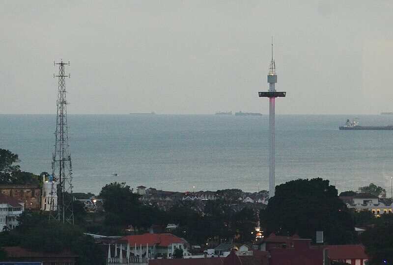 Ships in the Malacca Strait, a key maritime route linked to Japan-Indonesia defence cooperation and Indo-Pacific security.